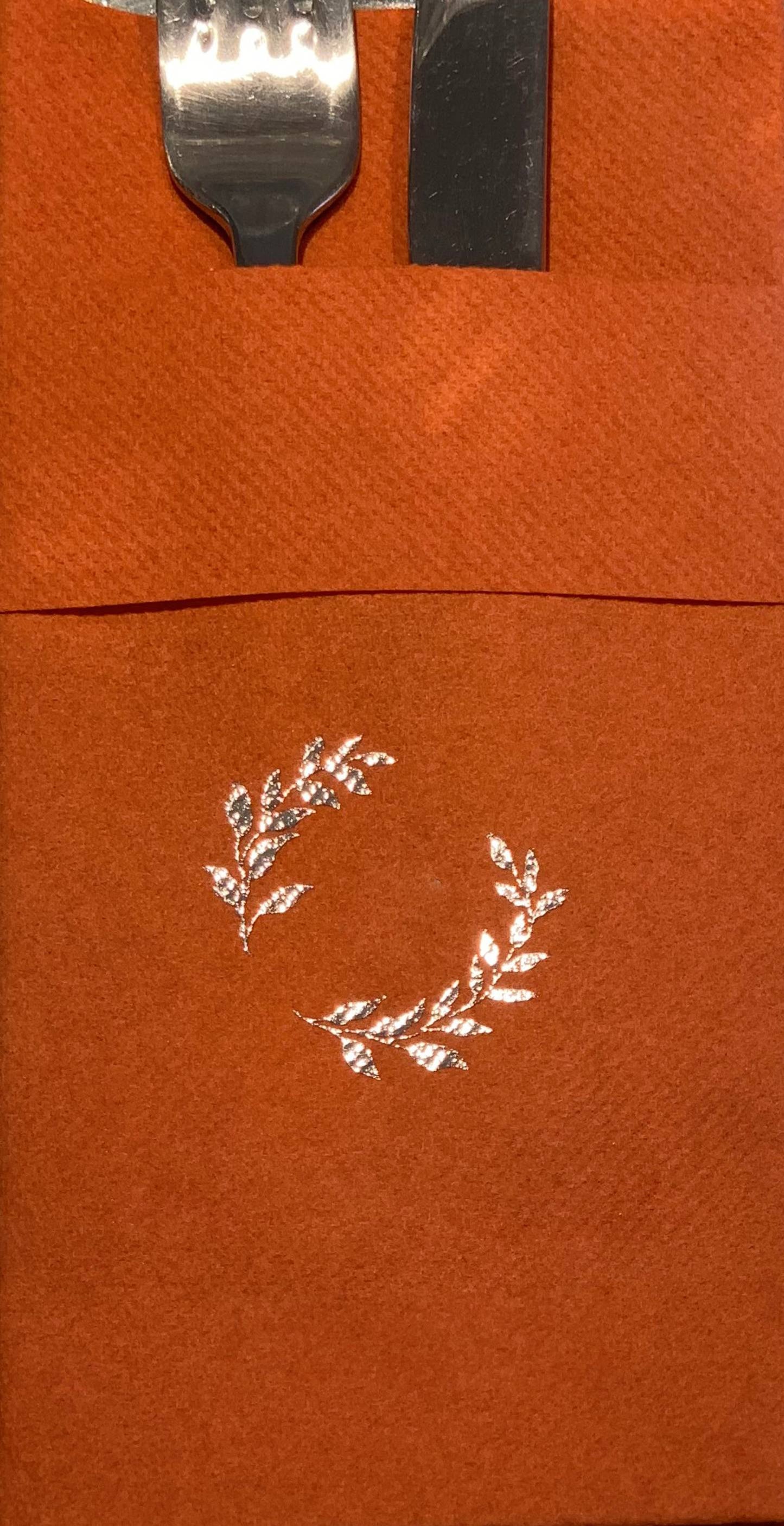 Personalized Pocket Wedding Napkins with Branch