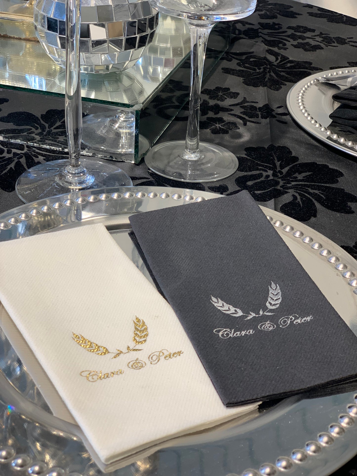 Personalized Wedding Napkins, Wedding, with Names and Branch