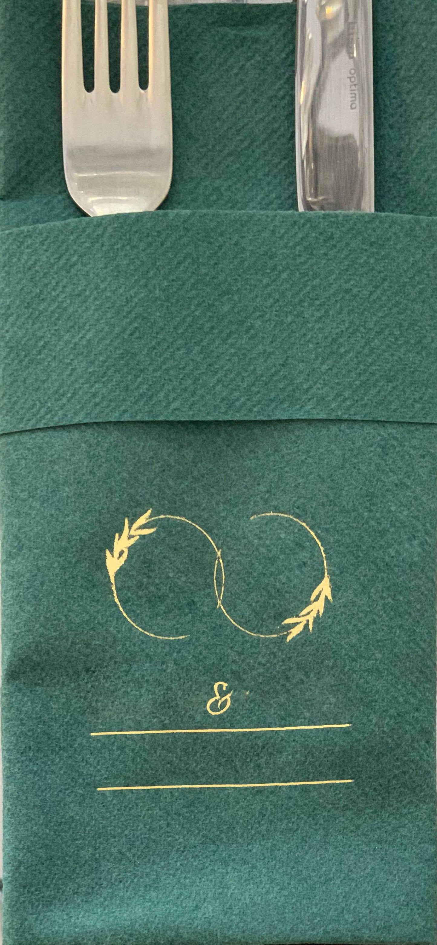 Personalized Pocket Wedding Napkins with Names and Letters