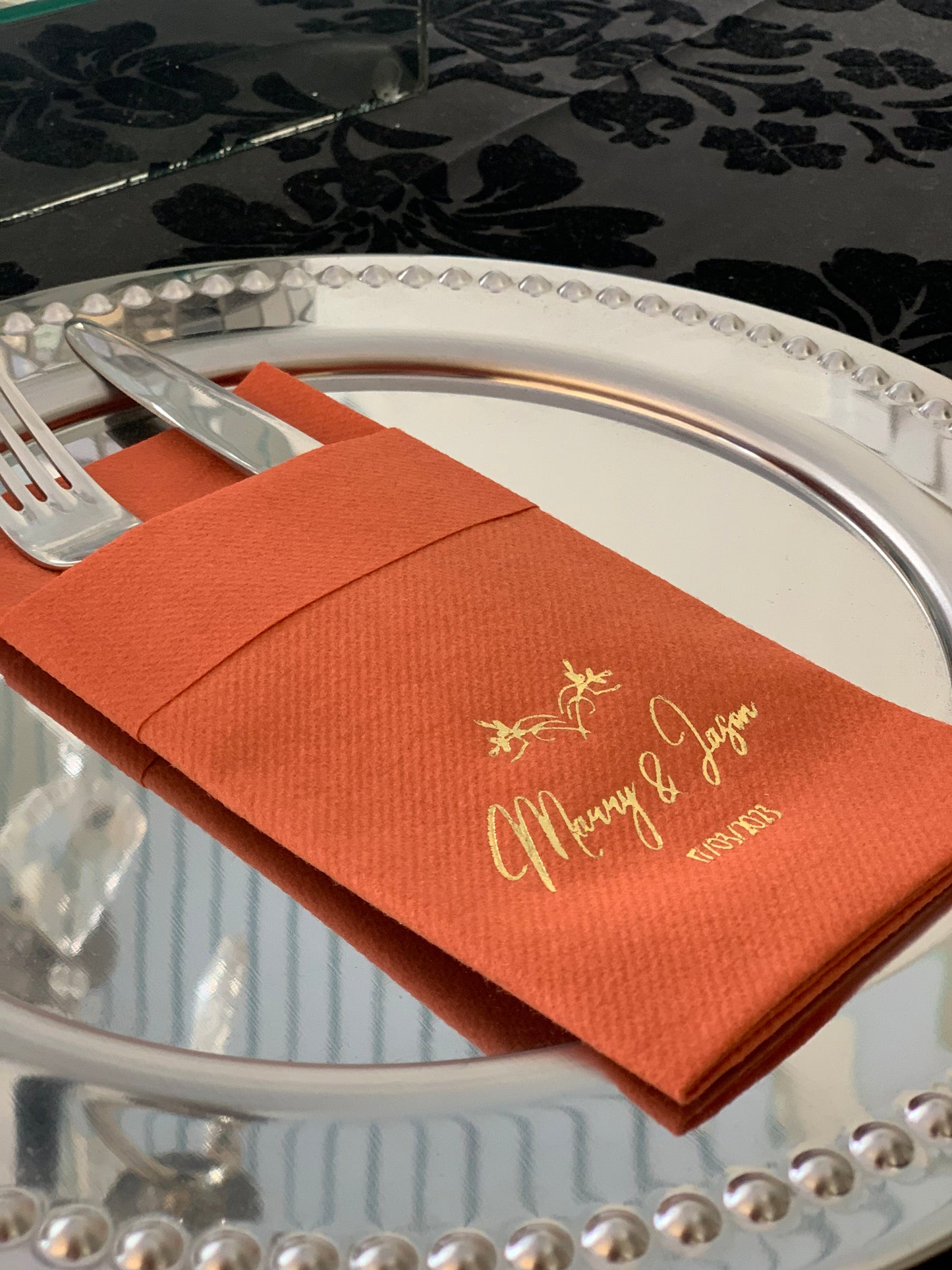 Personalized Wedding Pocket Napkins, Wedding, Fabric Textured and Feels Like Linen, Servietten