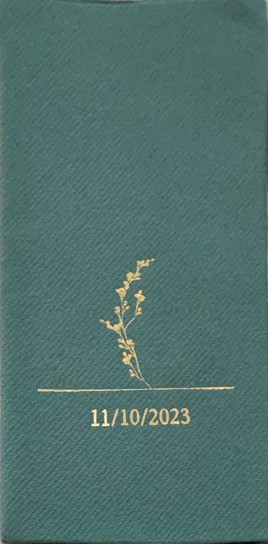 Personalized Wedding Napkins with Branch and Letter, Linen Feel