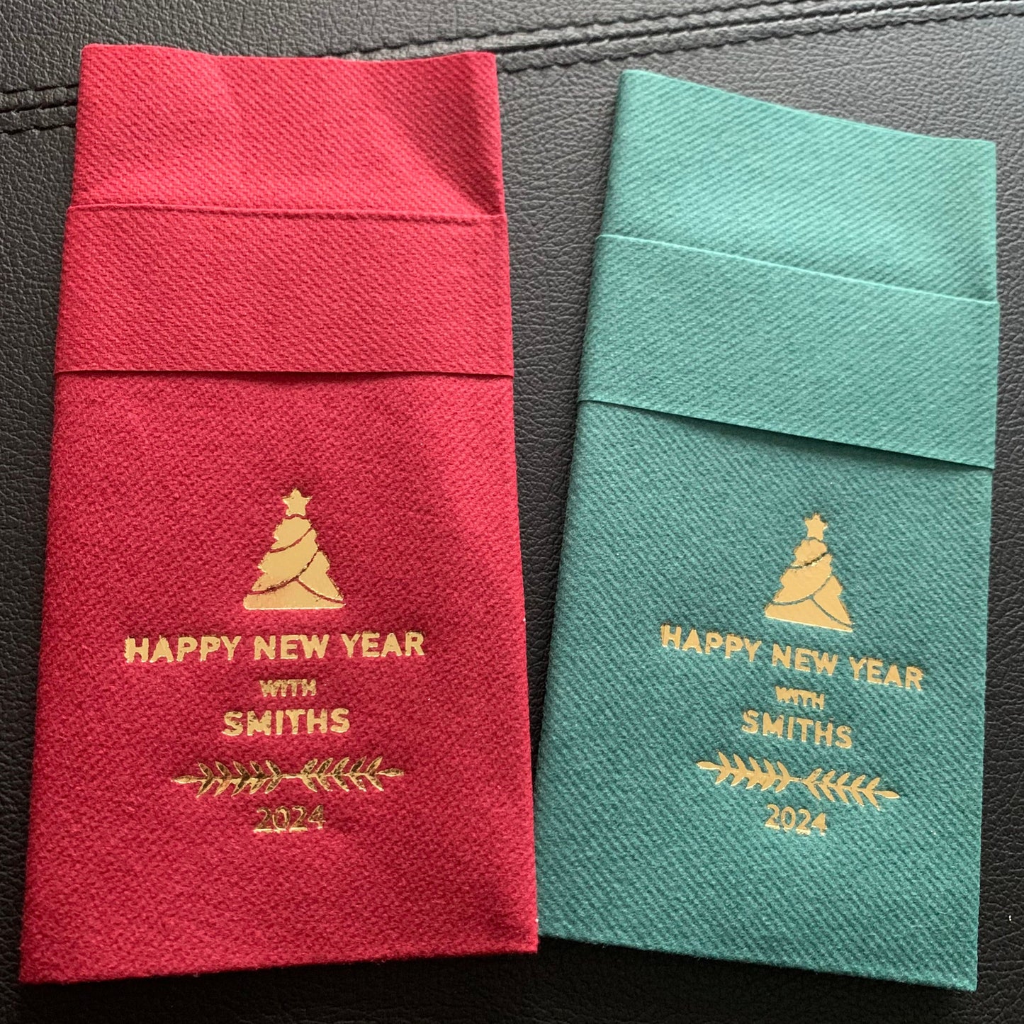 Personalized Christmas Pocket Napkins, Christmas Tree Napkin,