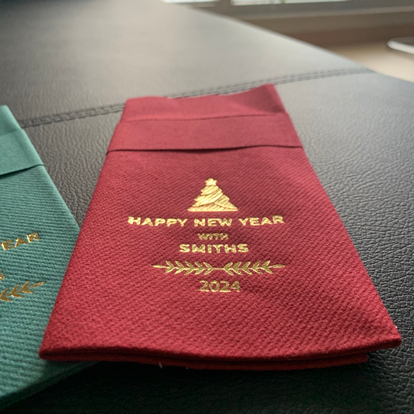 Personalized Christmas Pocket Napkins, Christmas Tree Napkin,