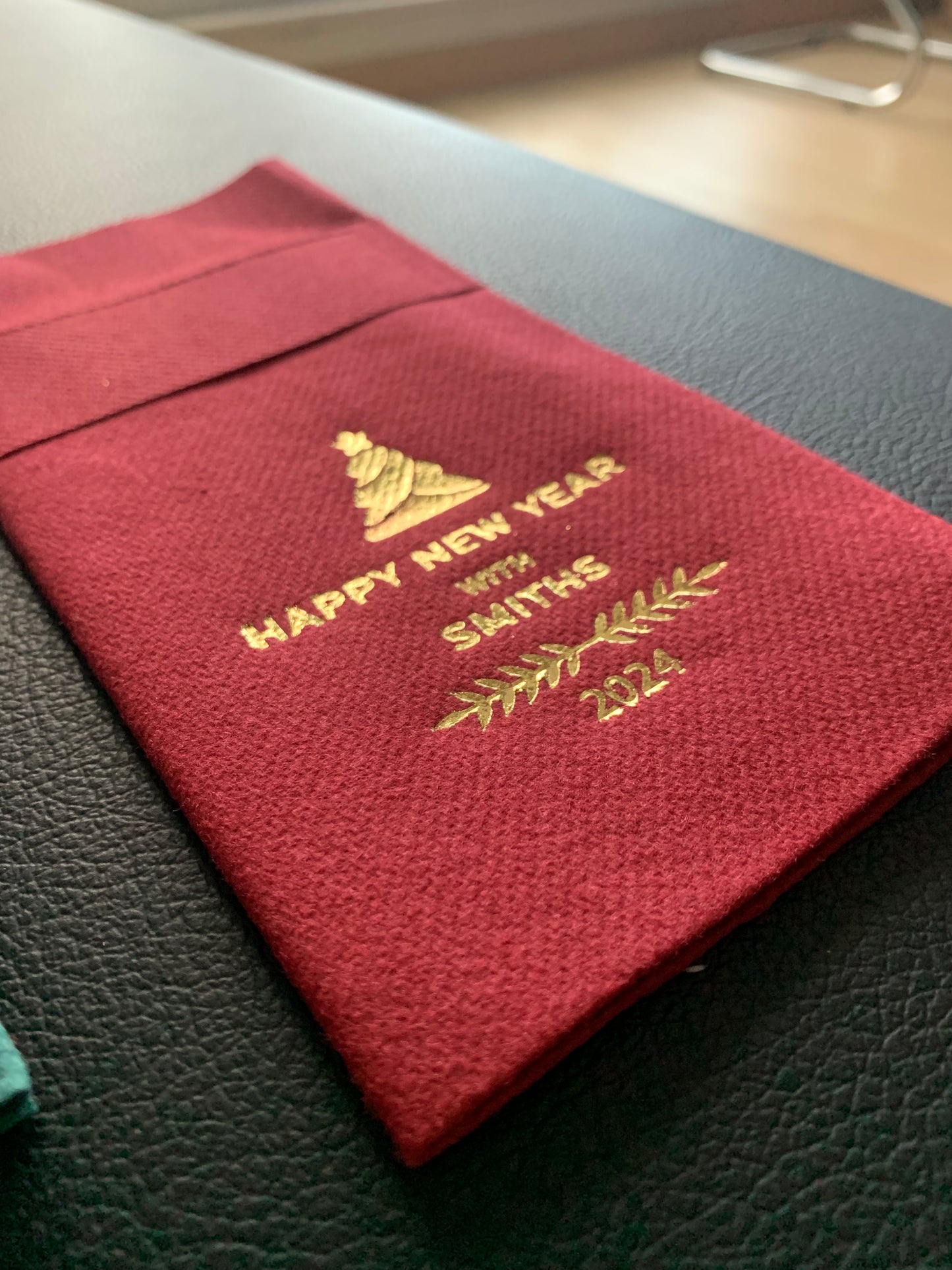 Personalized Christmas Pocket Napkins, Christmas Tree Napkin,