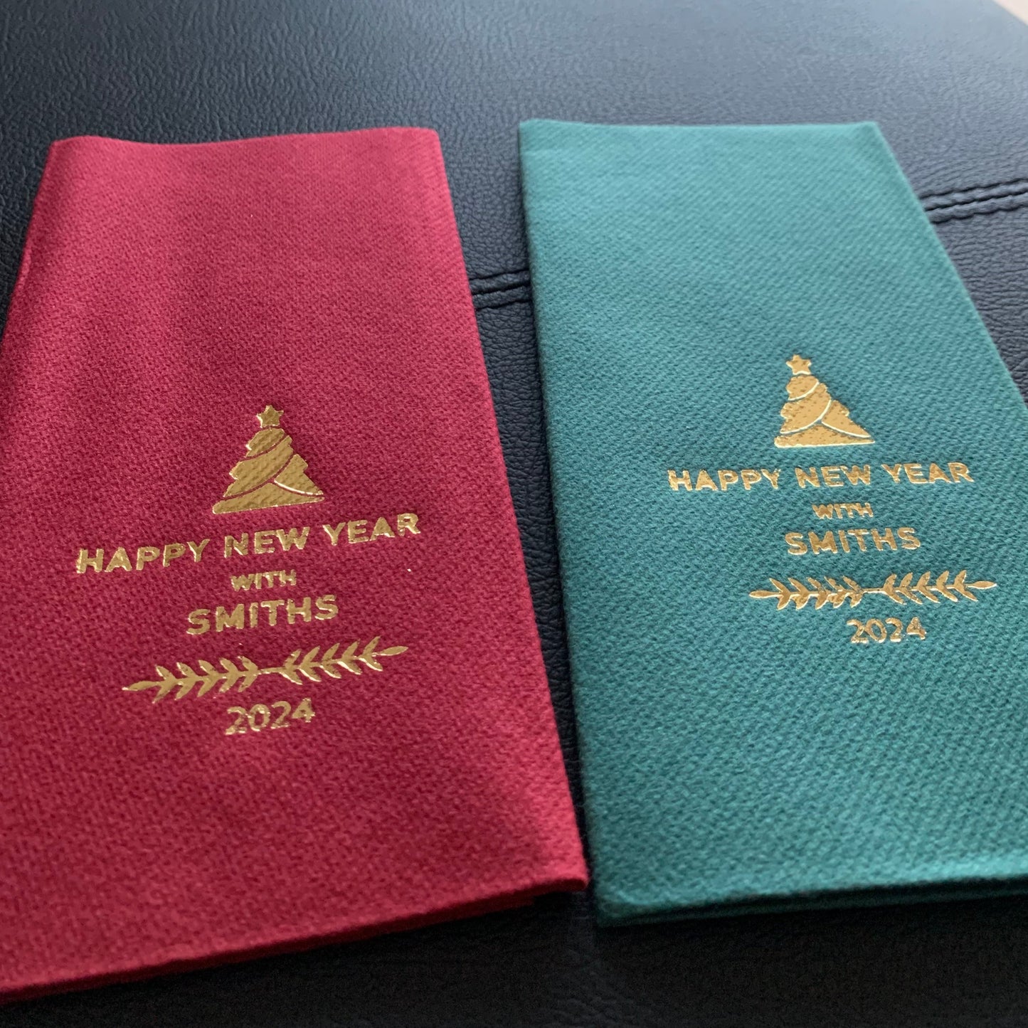 Personalized Christmas Napkins with Surname, Christmas Tree Napkin