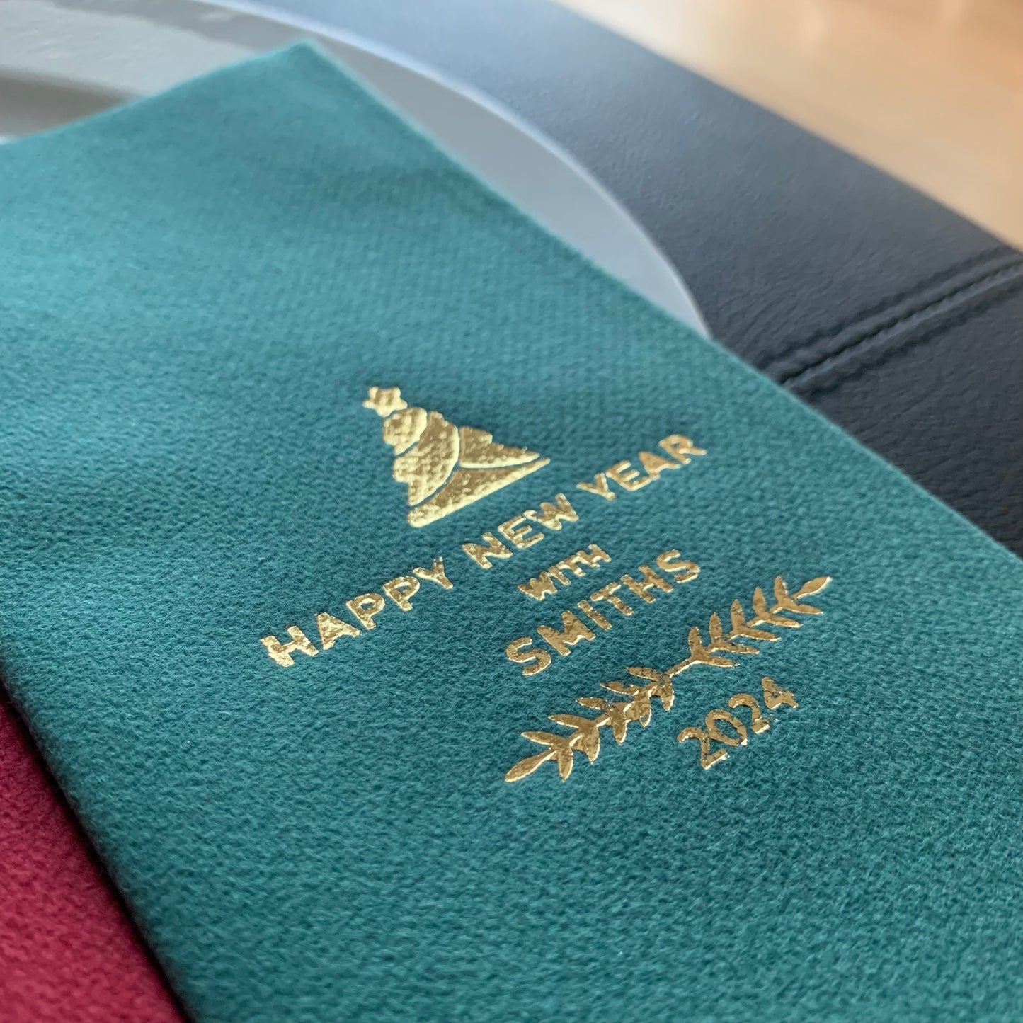 Personalized Christmas Napkins with Surname, Christmas Tree Napkin