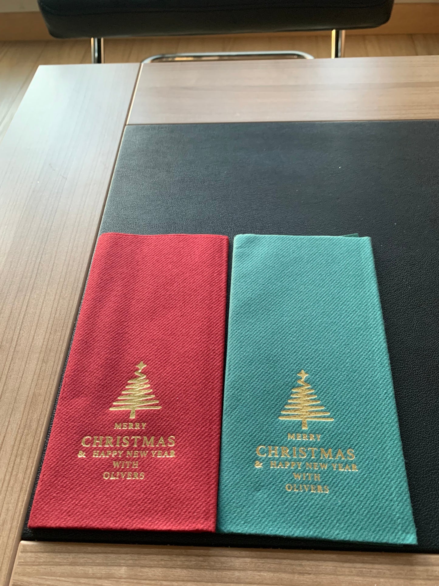 Personalized Christmas Napkins, Christmas Tree Napkin Bookfolded