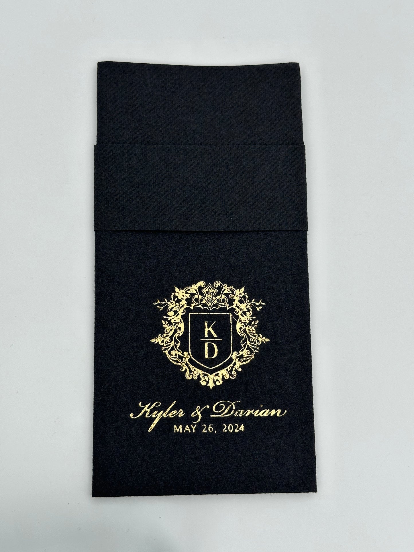 Personalized Pocket Wedding Napkins, Wedding, Feels Like Linen Monogram