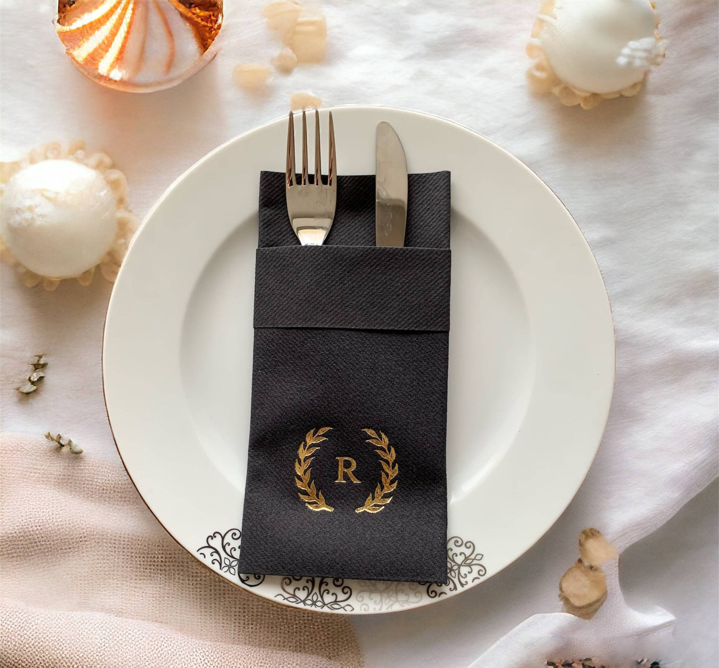 Personalized Pocket Napkins with a Letter
