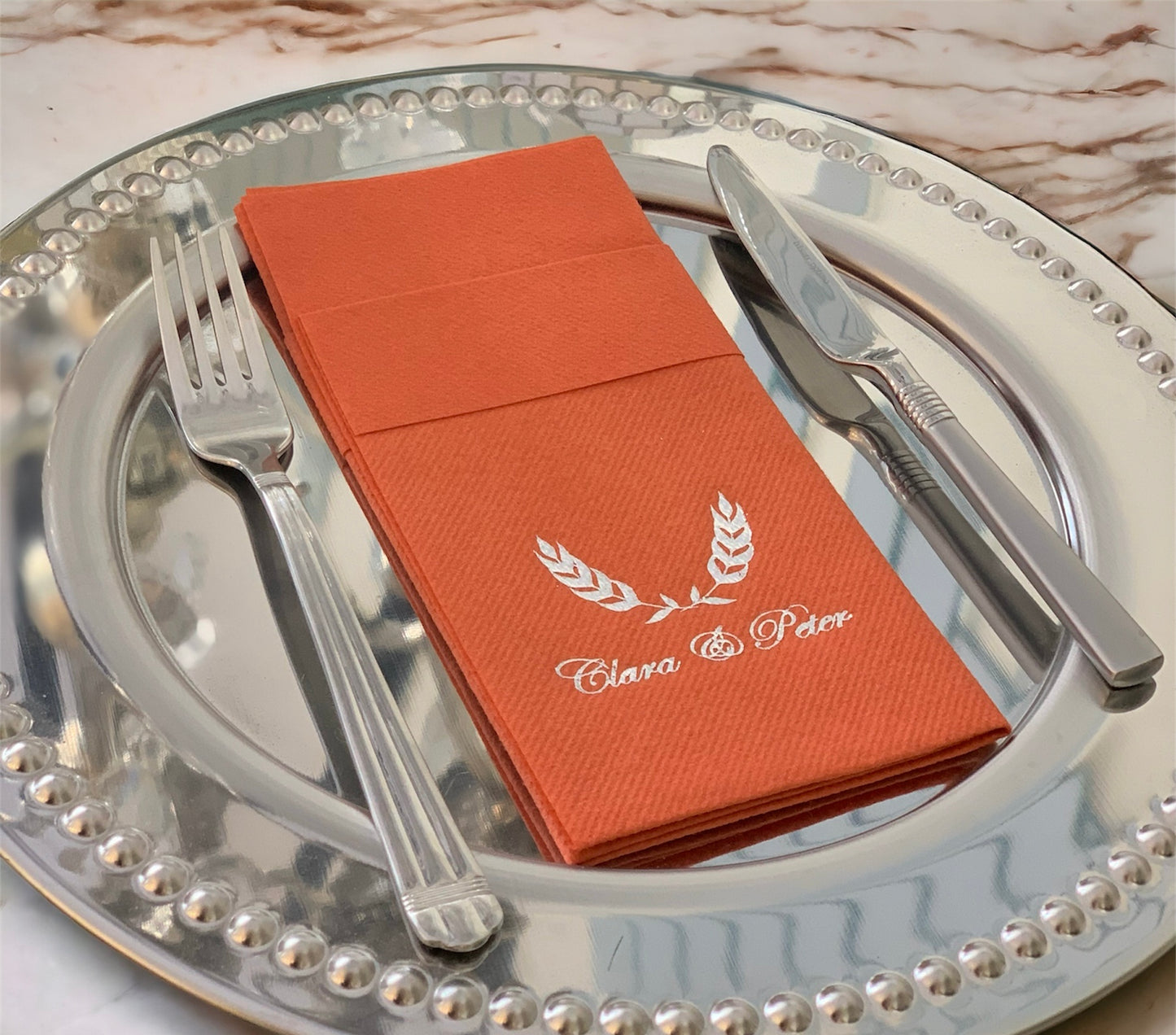 Personalized Wedding Napkins with Names Monogram