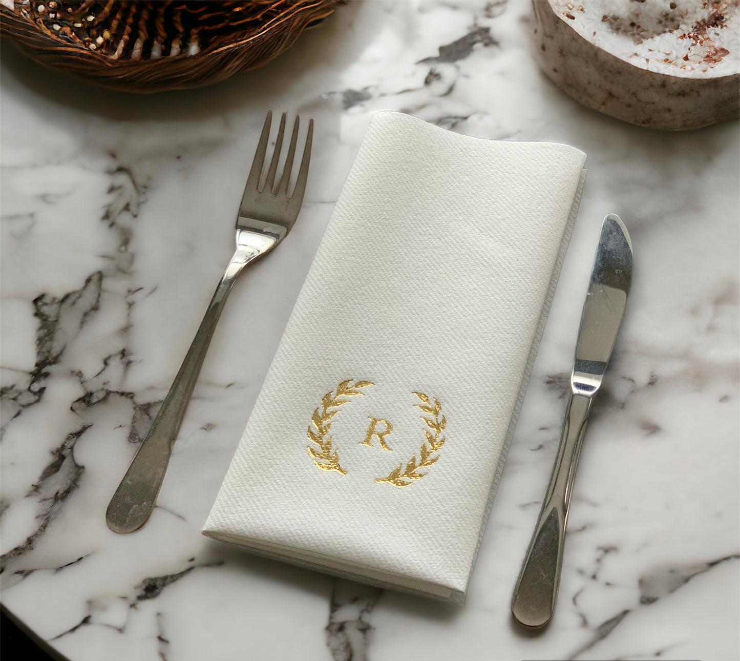 One Letter with Crown Personalized Wedding Napkins