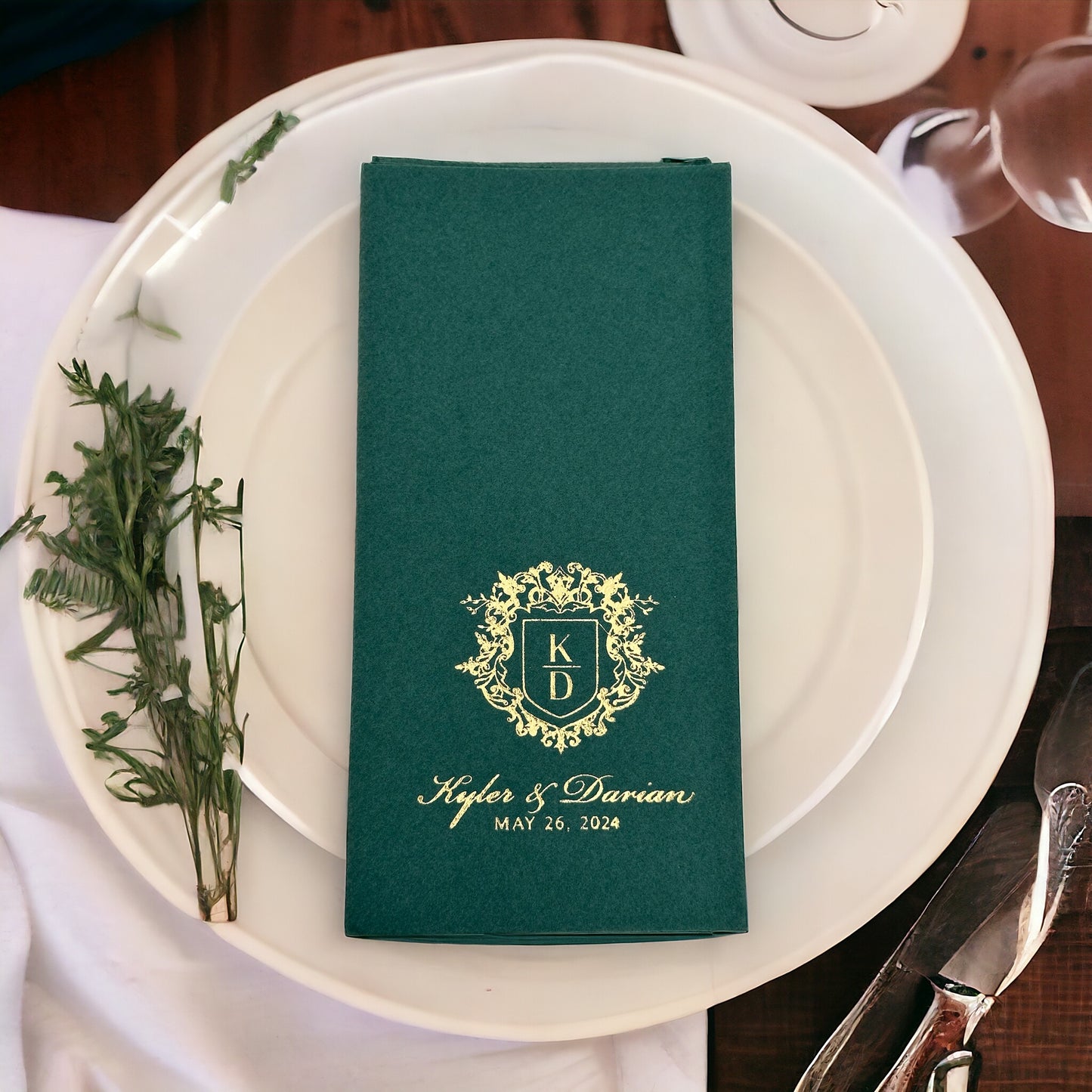 Two Letters Bookfold Napkins Personalized Wedding Napkins