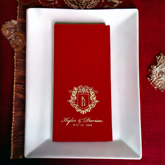 Two Letters Bookfold Napkins Personalized Wedding Napkins