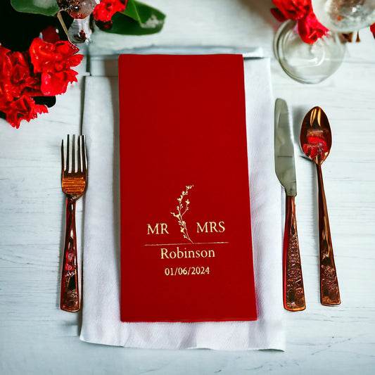 Personalized Wedding Napkins,MR MRS Wedding