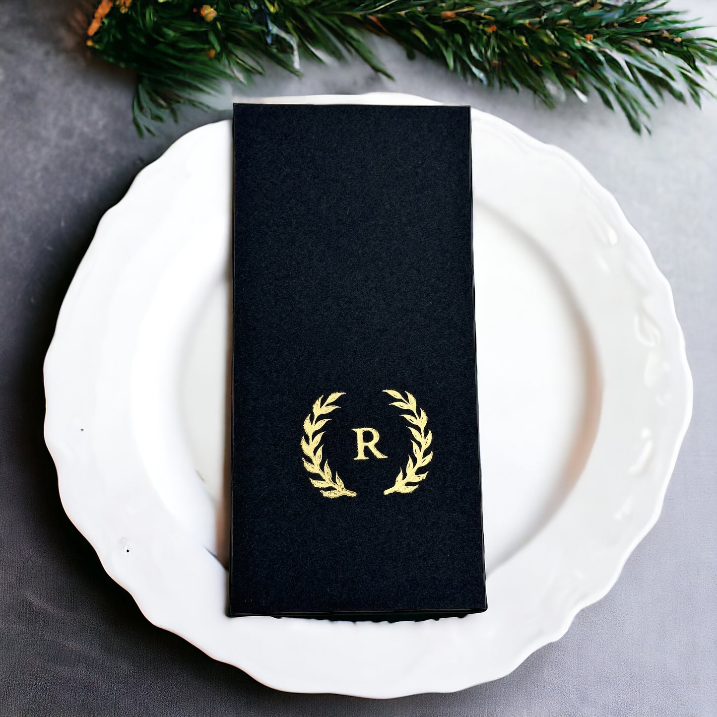 One Letter with Crown Personalized Wedding Napkins