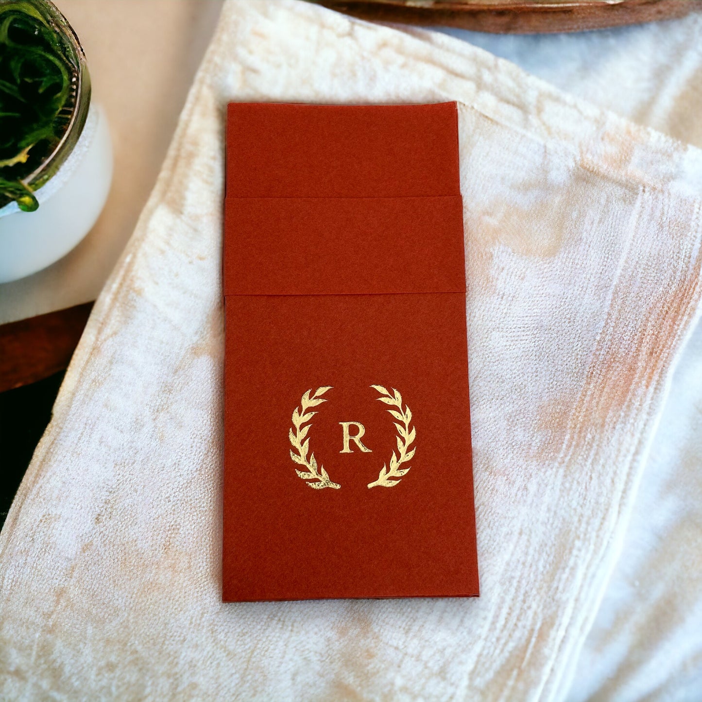 Personalized Pocket Napkins with a Letter