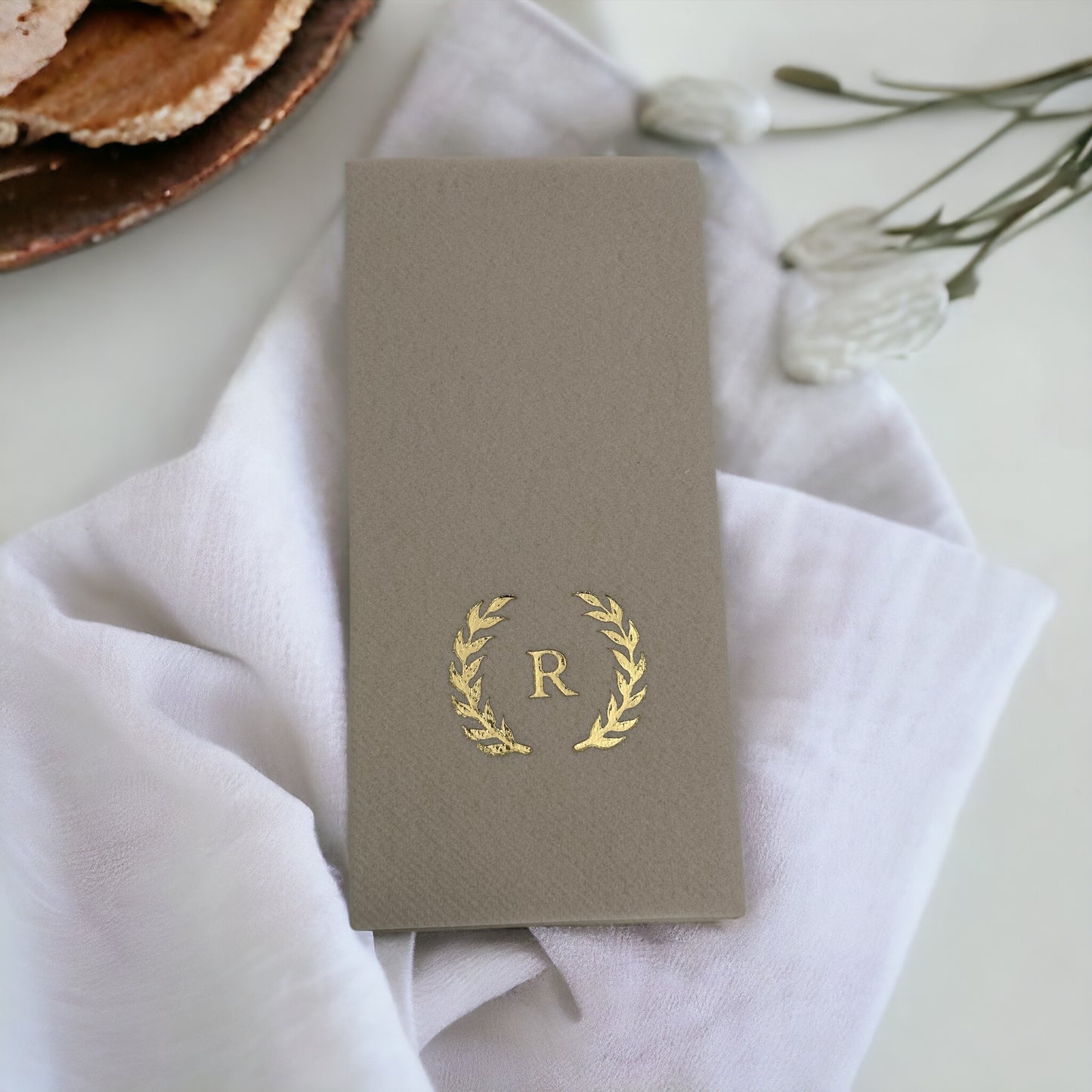 One Letter with Crown Personalized Wedding Napkins