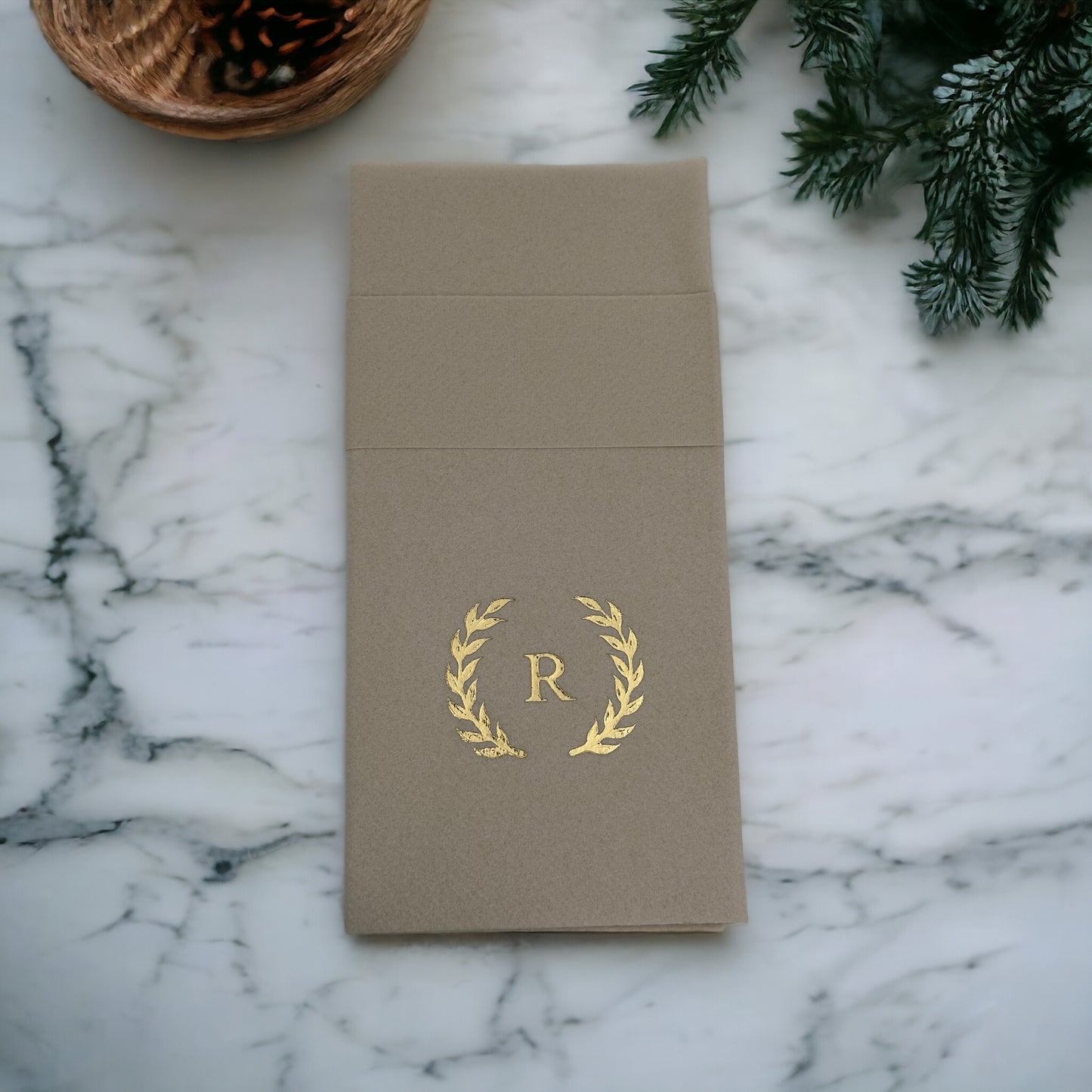 Personalized Pocket Napkins with a Letter