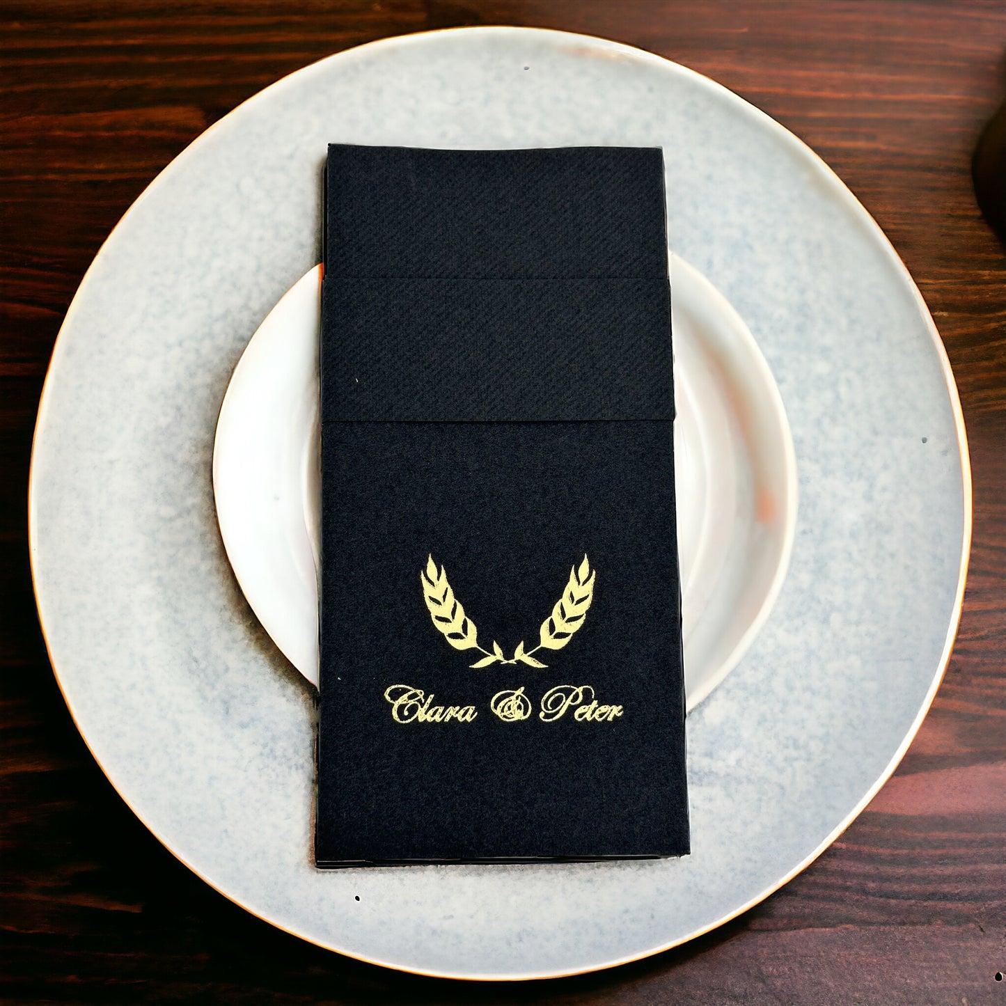 Personalized Wedding Napkins with Names Monogram