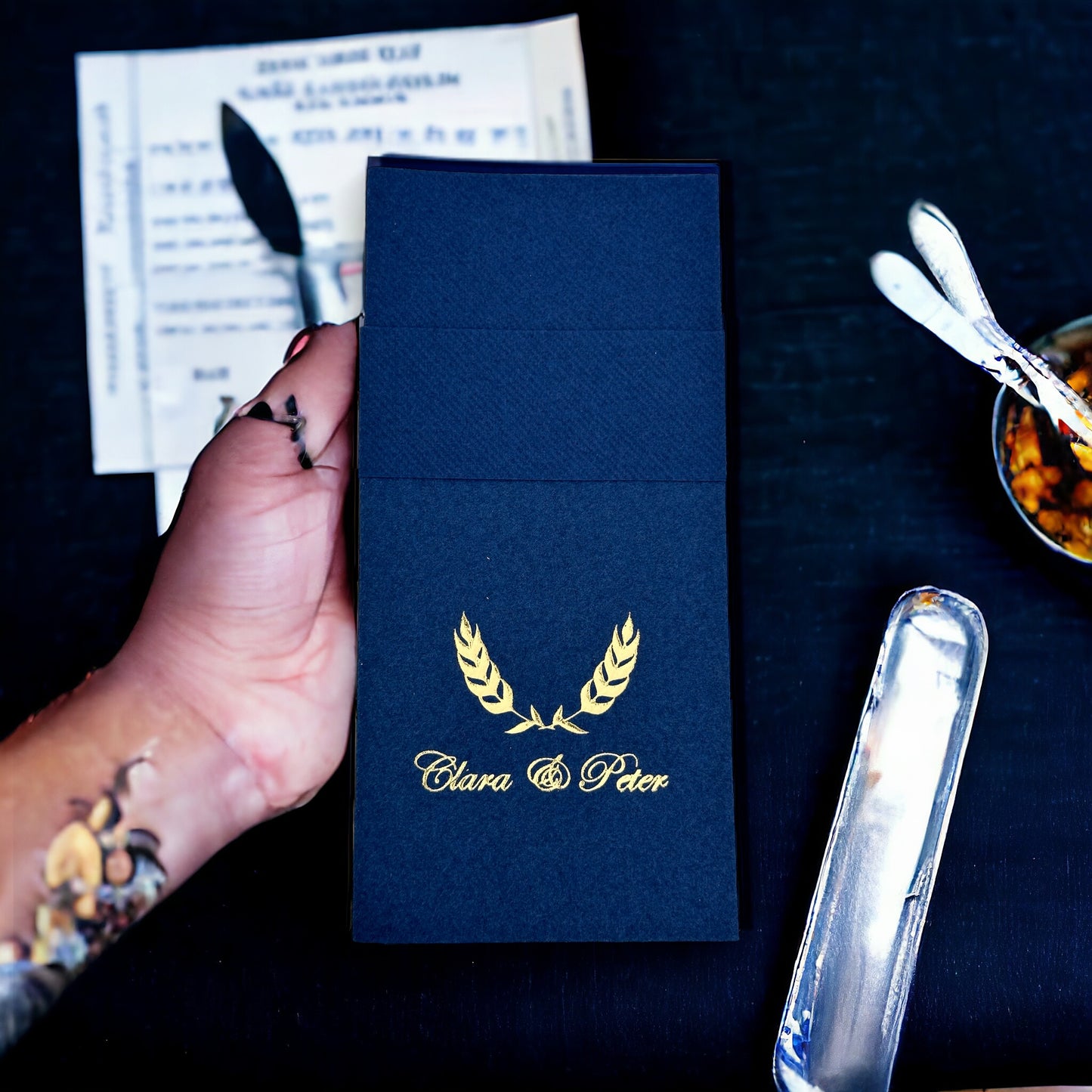 Personalized Wedding Napkins with Names Monogram