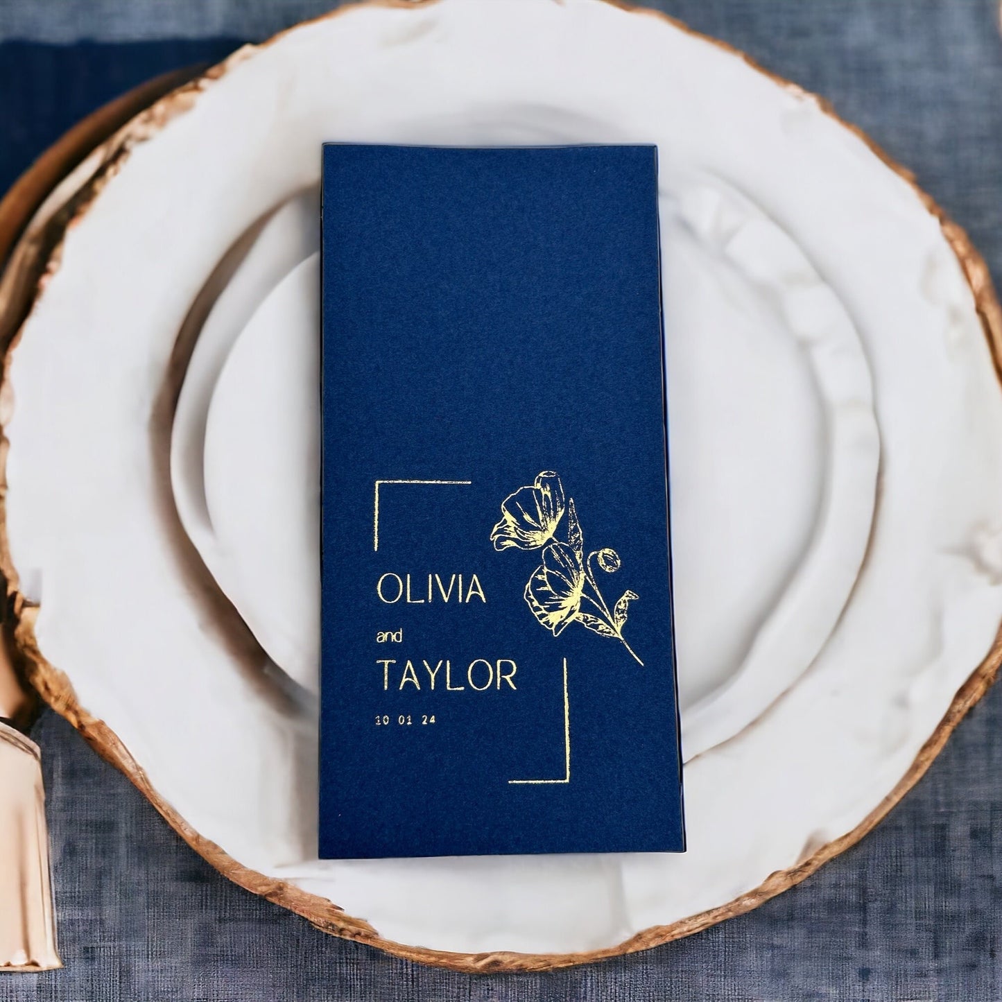 Book folded Name Personalized Wedding Napkins