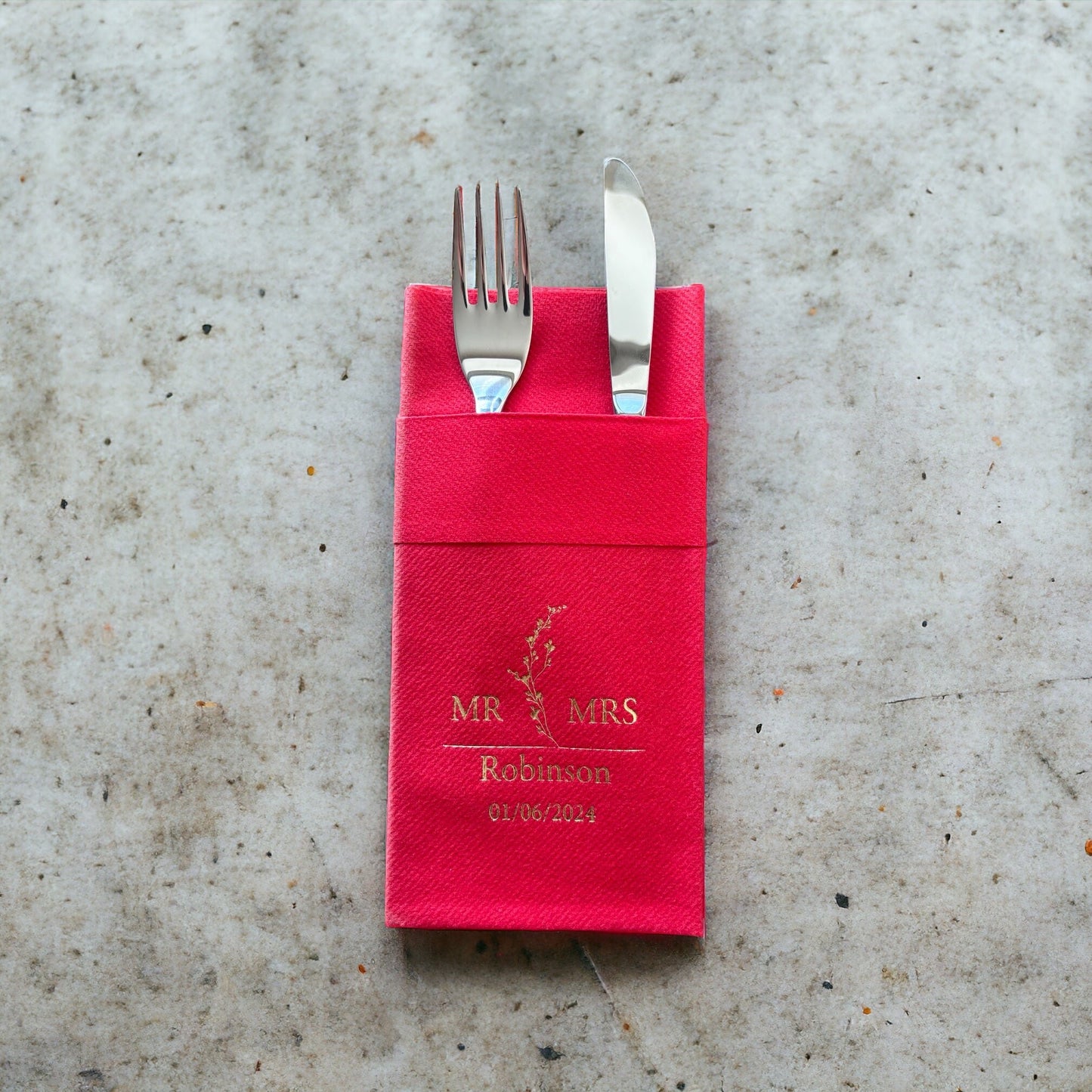 Personalized Pocket Wedding Napkins,MR MRS Wedding