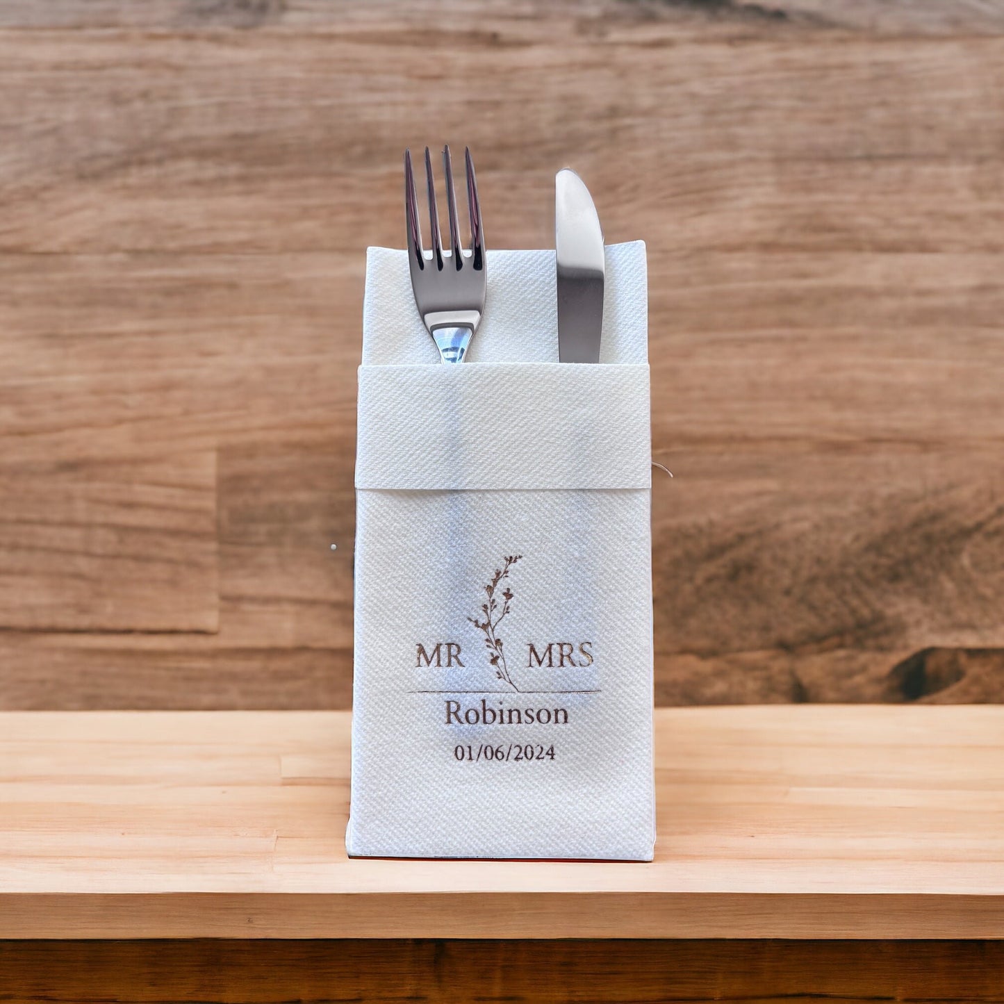 Personalized Pocket Wedding Napkins,MR MRS Wedding