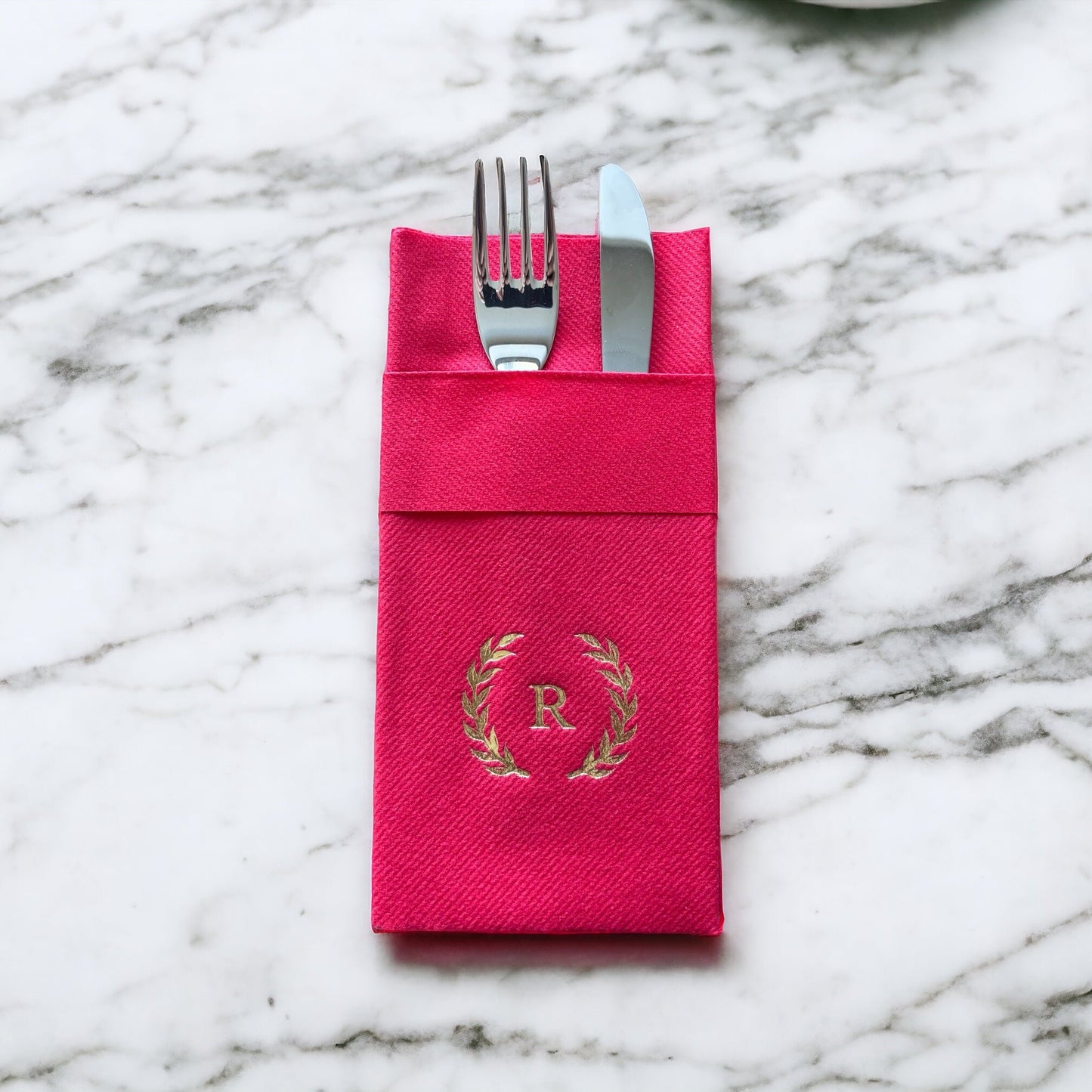 Personalized Pocket Napkins with a Letter