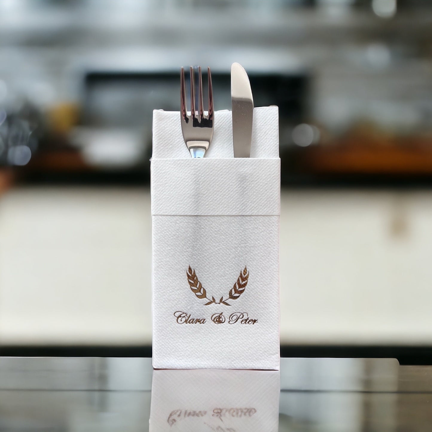 Personalized Wedding Napkins with Names Monogram