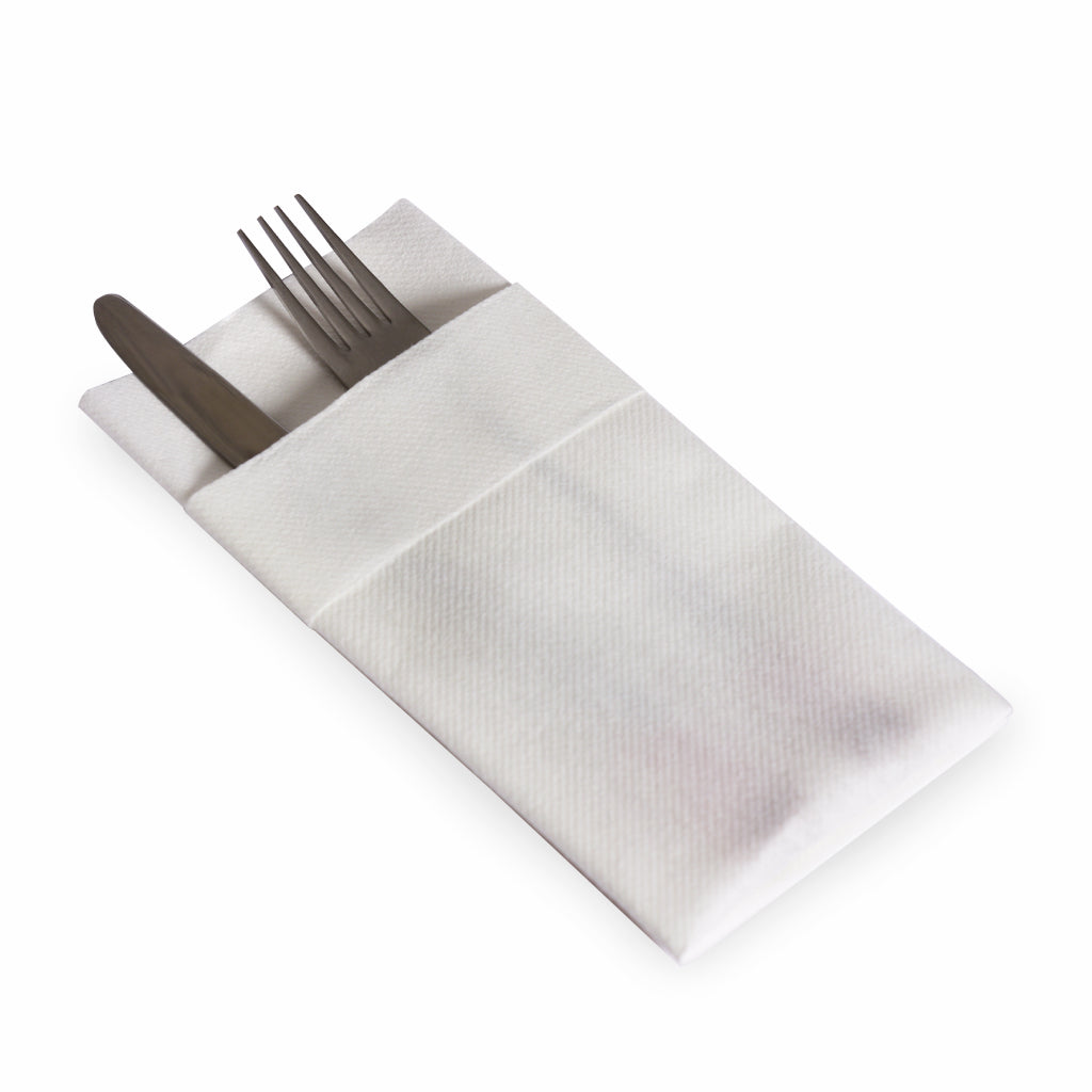 White Linen feel Airlaid Pocket Napkins (16″ x 16″) (40×40 cm) 50 PIECES