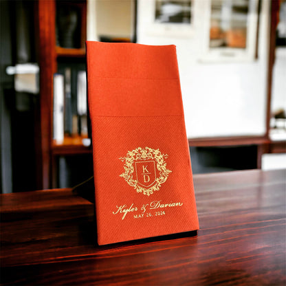 Personalized Pocket Wedding Napkins, Wedding, Feels Like Linen Monogram