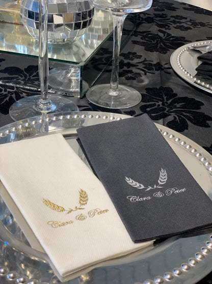 Personalized Wedding Napkins, Wedding, with Names and Branch