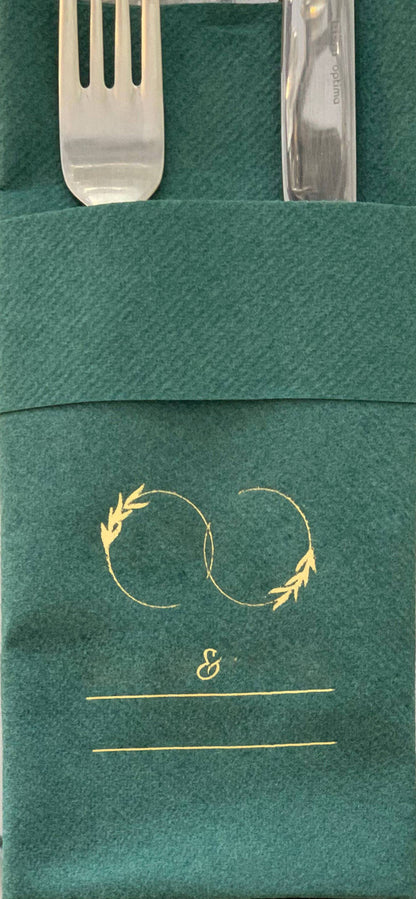 Personalized Pocket Wedding Napkins with Names and Letters