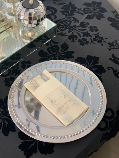 Personalized Pocket Wedding Napkins with Names and Letters