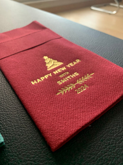 Personalized Christmas Pocket Napkins, Christmas Tree Napkin,