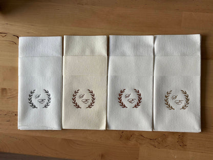 Personalized Wedding Pocket Napkins, with Letters and Branch
