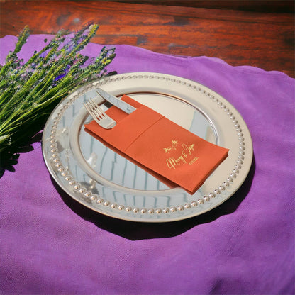 Personalized Wedding Pocket Napkins, Wedding, Fabric Textured and Feels Like Linen, Servietten