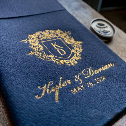 Personalized Pocket Wedding Napkins, Wedding, Feels Like Linen Monogram