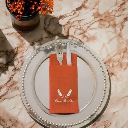 Personalized Wedding Napkins with Names Monogram