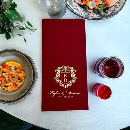 Two Letters Bookfold Napkins Personalized Wedding Napkins