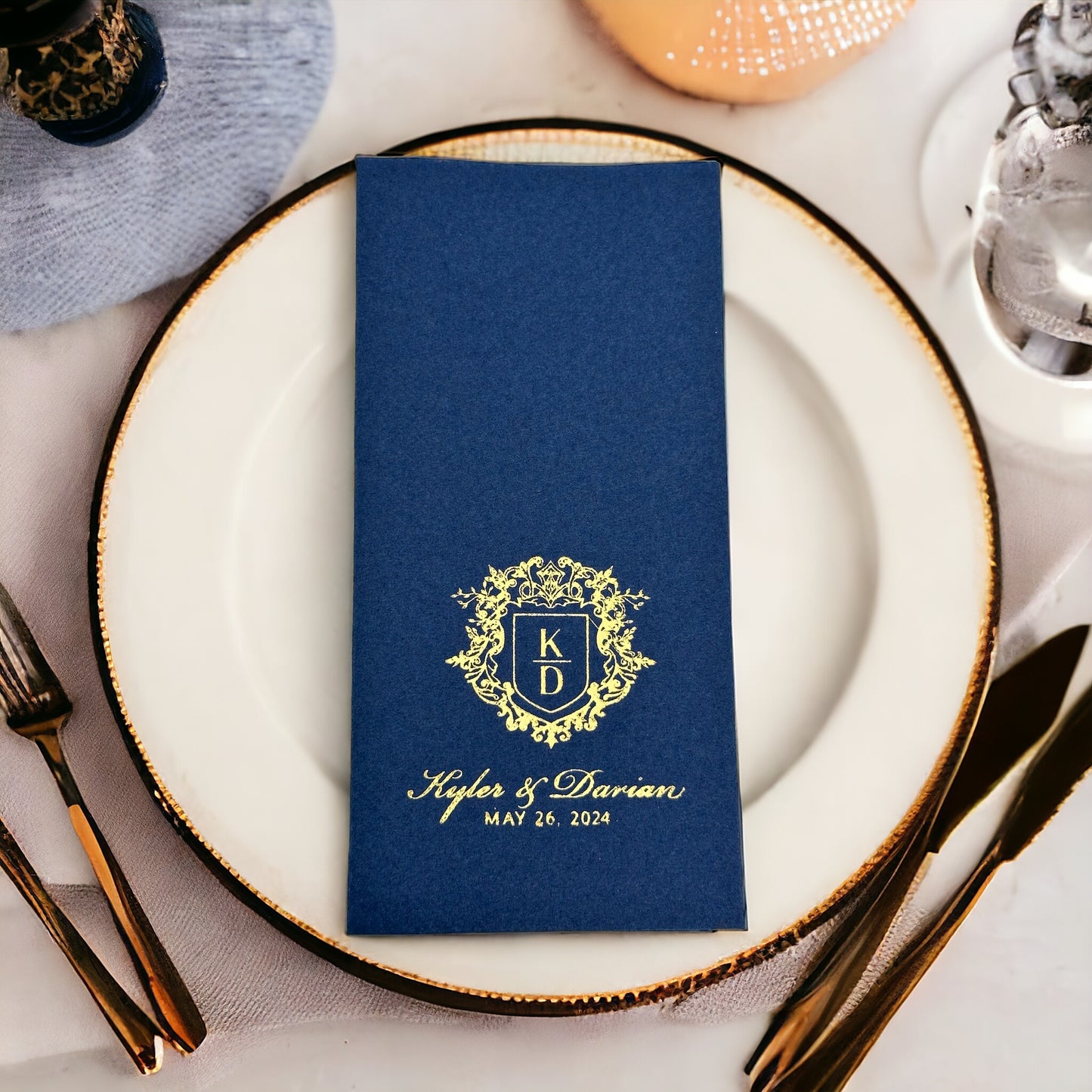 KD Bookfold Napkins Personalized Wedding Napkins, Wedding, Fabric Textured and Feels Like Linen, Servietten Hochzeit (Copy)