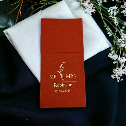 Personalized Pocket Wedding Napkins,MR MRS Wedding