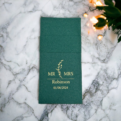 Personalized Pocket Wedding Napkins,MR MRS Wedding