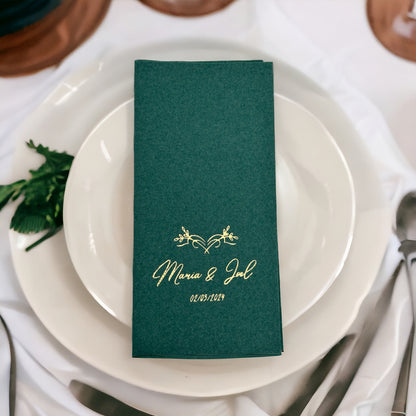 Bookfold Personalized Crown Wedding Pocket Napkins