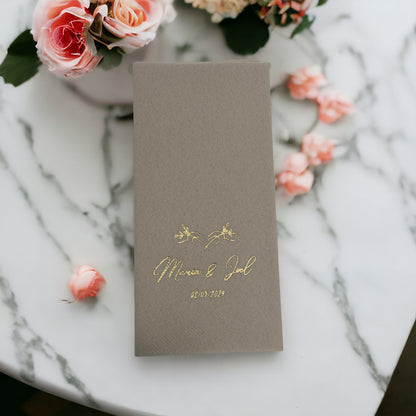 Bookfold Personalized Crown Wedding Pocket Napkins