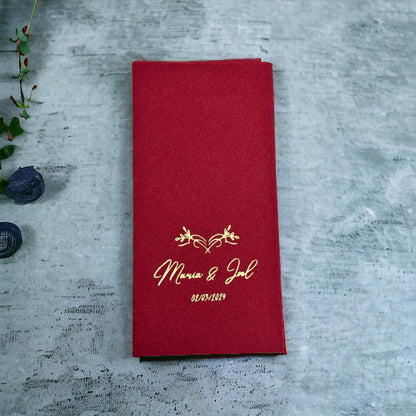 Bookfold Personalized Crown Wedding Pocket Napkins