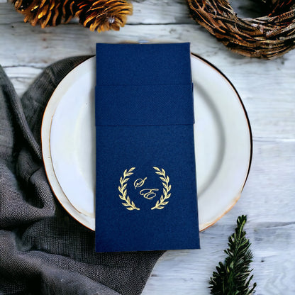 Personalized Wedding Pocket Napkins, with Letters and Branch