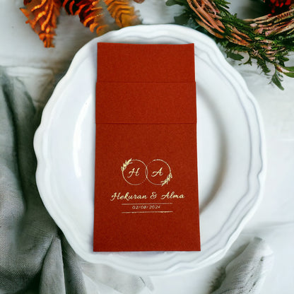 Personalized Pocket Wedding Napkins with Names and Letters