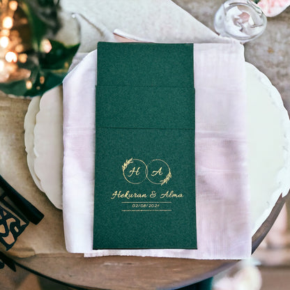 Personalized Pocket Wedding Napkins with Names and Letters
