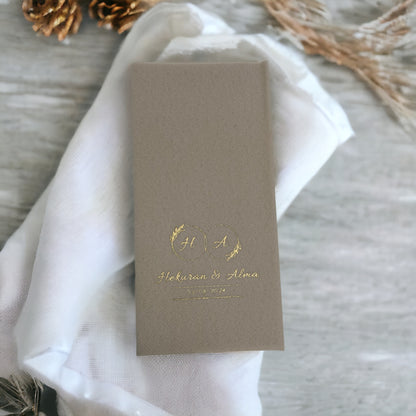 Personalized Wedding Napkins with Letters and Names, Linen Like